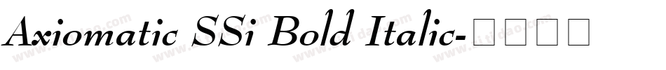 Axiomatic SSi Bold Italic字体转换